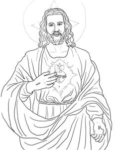 Znalezione obrazy dla zapytania serce pana jezusa kolorowanka